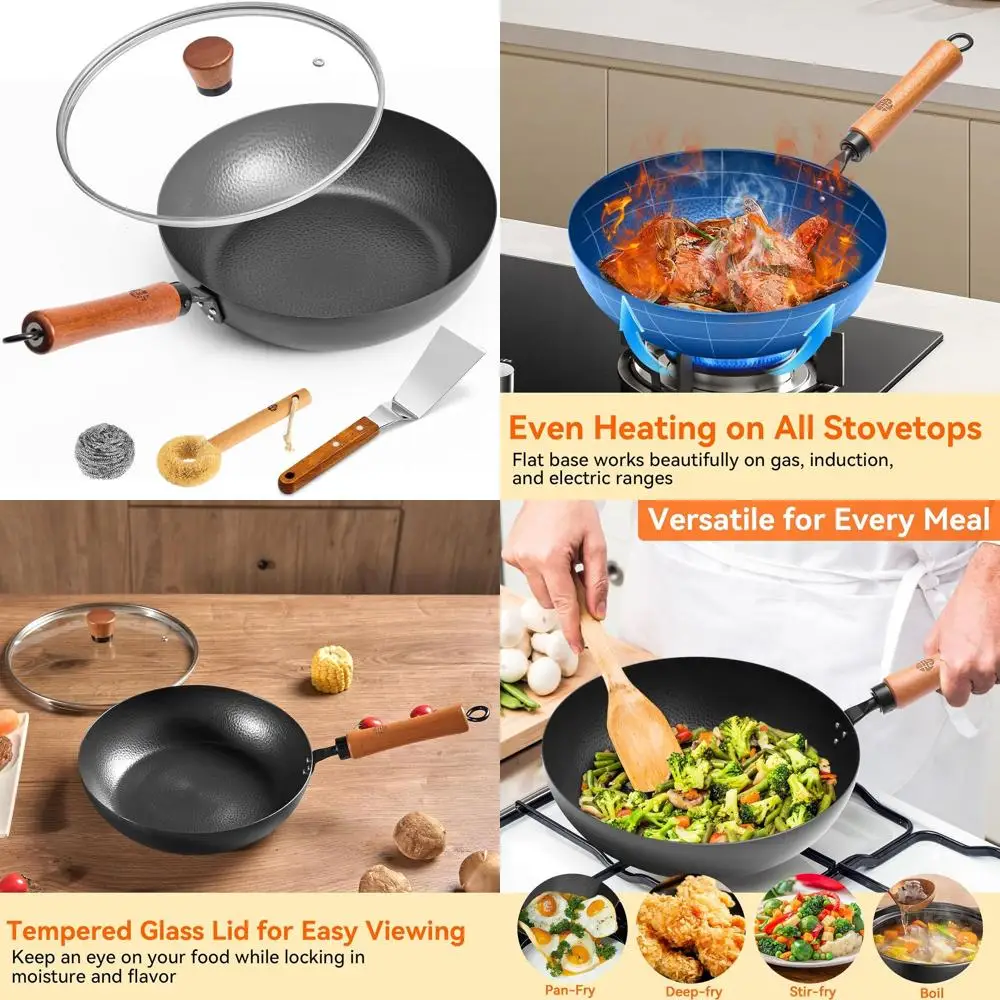 Чугунная сковорода без покрытия со стеклянной крышкой, лопаточкой для сковороды, деревянной ручкой, готовая к индукции, требует приправ
Чугунная сковорода без покрытия со стеклянной крышкой, лопаточкой для сковороды, деревянной ручкой, готовая к индукции, требует приправ