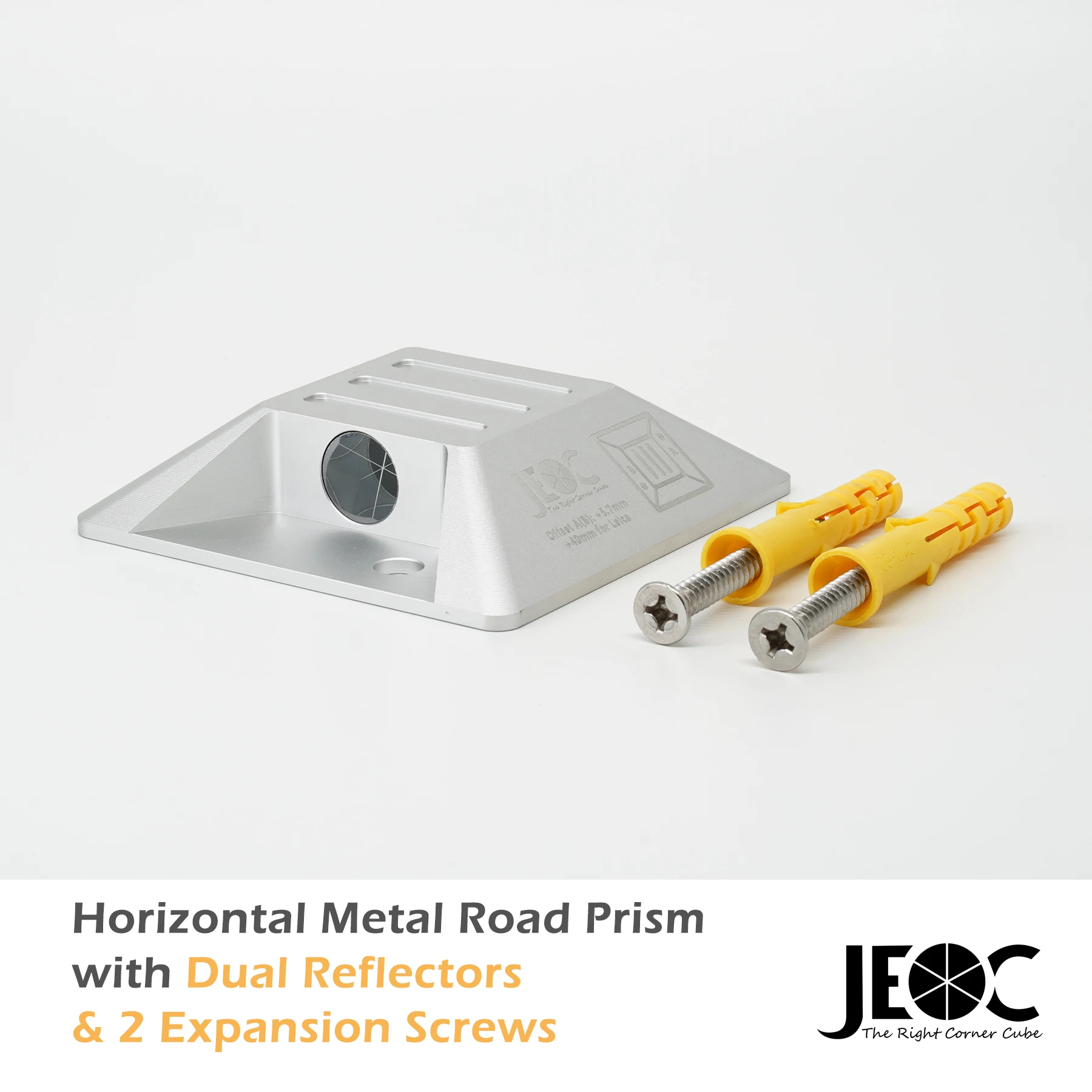 JEOC Horizontal Road Monitoring Prism, Cat eye Prism w/ Dual Aluminum Coated Reflectors and Expansion Screw Topography Surveying
JEOC Horizontal Road Monitoring Prism, Cat eye Prism w/ Dual Aluminum Coated Reflectors and Expansion Screw Topography Surveying
