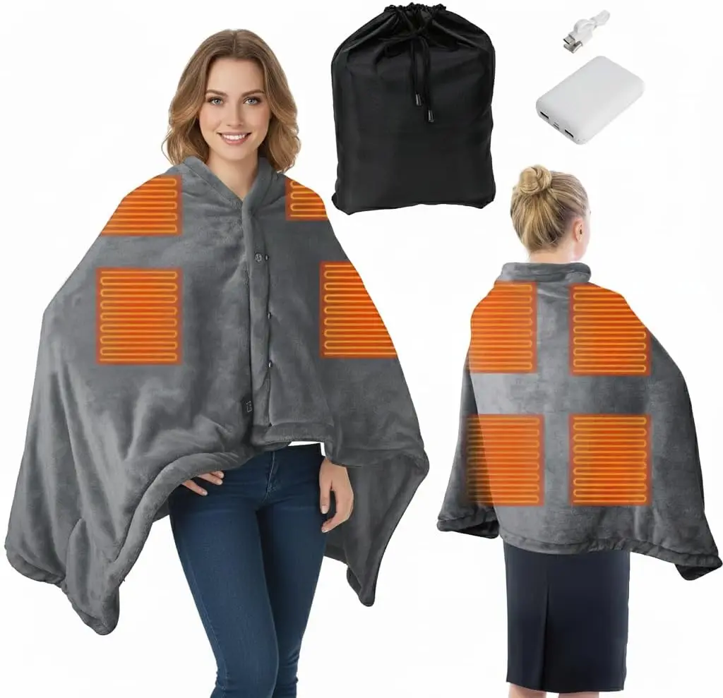 Беспроводное одеяло с подогревом и аккумулятором емкостью 10000 мАч, портативное носимое электрическое одеяло для путешествий и улицы, 3 настройки нагрева
Беспроводное одеяло с подогревом и аккумулятором емкостью 10000 мАч, портативное носимое электрическое одеяло для путешествий и улицы, 3 настройки нагрева