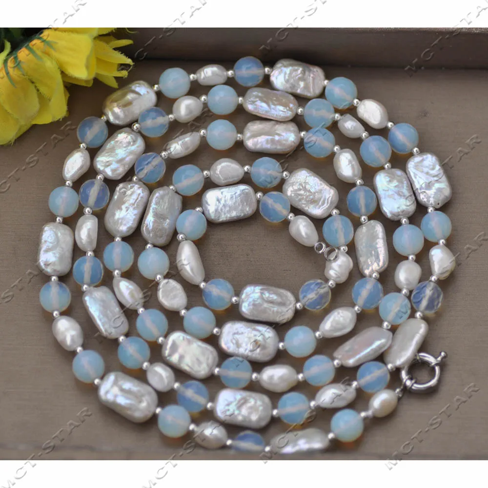 Z13985 50'' 17mm White Baroque Square Coin Pearl Round Faceted Opal Necklace CZ Custom Jewelry
Z13985 50'' 17mm White Baroque Square Coin Pearl Round Faceted Opal Necklace CZ Custom Jewelry