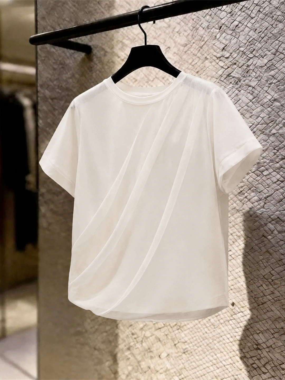 Elegant Pure Color Short Sleeve Base Shirt Fashionable Loose T-Shirt Korean Style Straight Cut Silken Women's Top
Elegant Pure Color Short Sleeve Base Shirt Fashionable Loose T-Shirt Korean Style Straight Cut Silken Women's Top