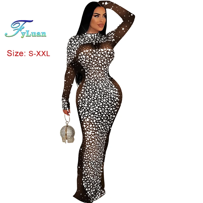European American Fashionable Rhinestones Fashion Sexy Slim Women's Long Dress Nightclub Evening Birthday Floor-Length Prom Gown
European American Fashionable Rhinestones Fashion Sexy Slim Women's Long Dress Nightclub Evening Birthday Floor-Length Prom Gown