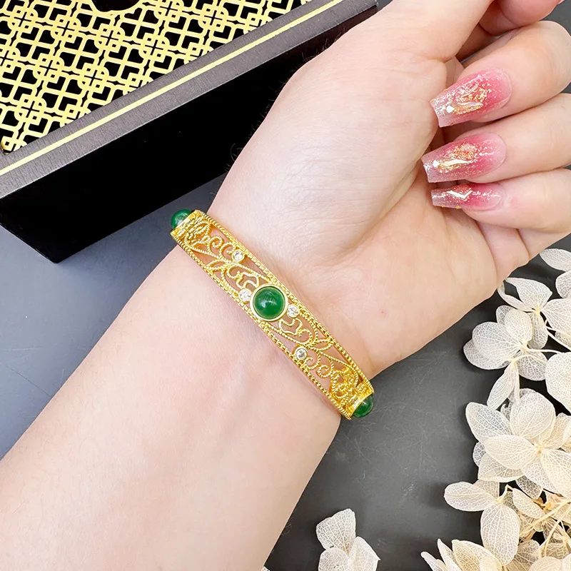 Luxury 24K 9999 Pure Gold real gold Hollow-out Ruyi Bracelet Women's Opening Bracelet
Luxury 24K 9999 Pure Gold real gold Hollow-out Ruyi Bracelet Women's Opening Bracelet