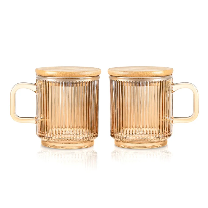 2Pc Glass Coffee Cup With Lid Glass Coffee Mugs Ribbed Coffee Glasses With Handle For Latte Cappuccino Tea Milk-AT64
2Pc Glass Coffee Cup With Lid Glass Coffee Mugs Ribbed Coffee Glasses With Handle For Latte Cappuccino Tea Milk-AT64