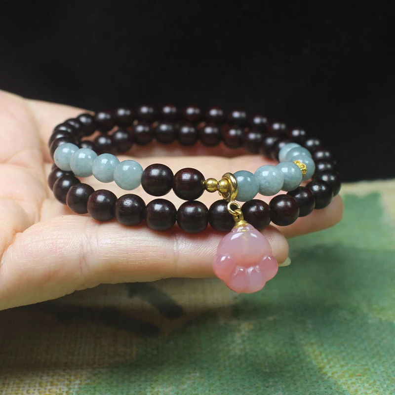 Zambian rosewood and blood sandalwood 6mm double-loop bracelet, agate cat claw bracelet, forest-style cultural accessory, Buddhi
Zambian rosewood and blood sandalwood 6mm double-loop bracelet, agate cat claw bracelet, forest-style cultural accessory, Buddhi