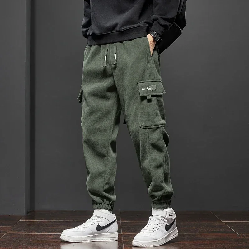 Men's Corduroy Harem Cargo Pants Elastic Waist Casual Joggers Sweatpants Spring Autumn Armygreen Gray Black Trousers Streetwear
Men's Corduroy Harem Cargo Pants Elastic Waist Casual Joggers Sweatpants Spring Autumn Armygreen Gray Black Trousers Streetwear