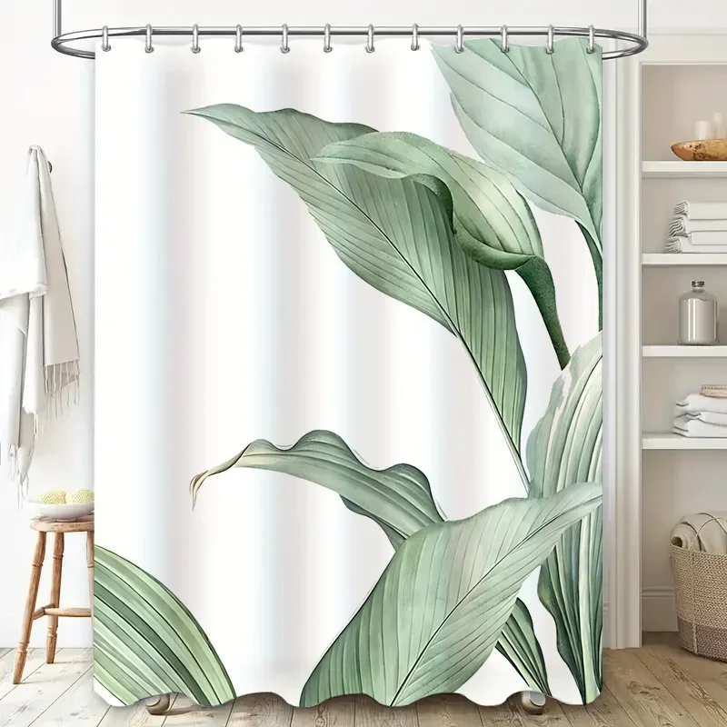 Elegant Green Leaf Pattern Shower Curtain for Modern Bathroom Decor - Waterproof and Durable Spring Home Decor
Elegant Green Leaf Pattern Shower Curtain for Modern Bathroom Decor - Waterproof and Durable Spring Home Decor
