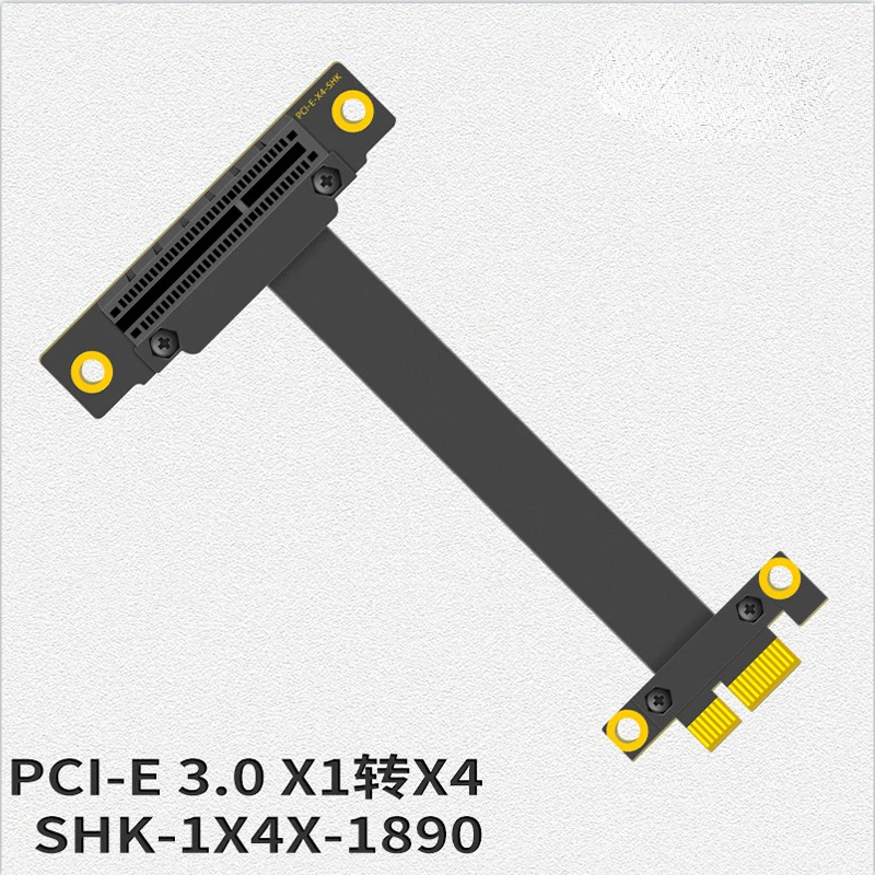 Ленточный кабель расширения PCI Express 3,0x4 до x1, графическая карта PCIE 1x до 4x, удлинитель, 90 углов, GPU SSD, дополнительный удлинитель 1X4X-9090
Ленточный кабель расширения PCI Express 3,0x4 до x1, графическая карта PCIE 1x до 4x, удлинитель, 90 углов, GPU SSD, дополнительный удлинитель 1X4X-9090