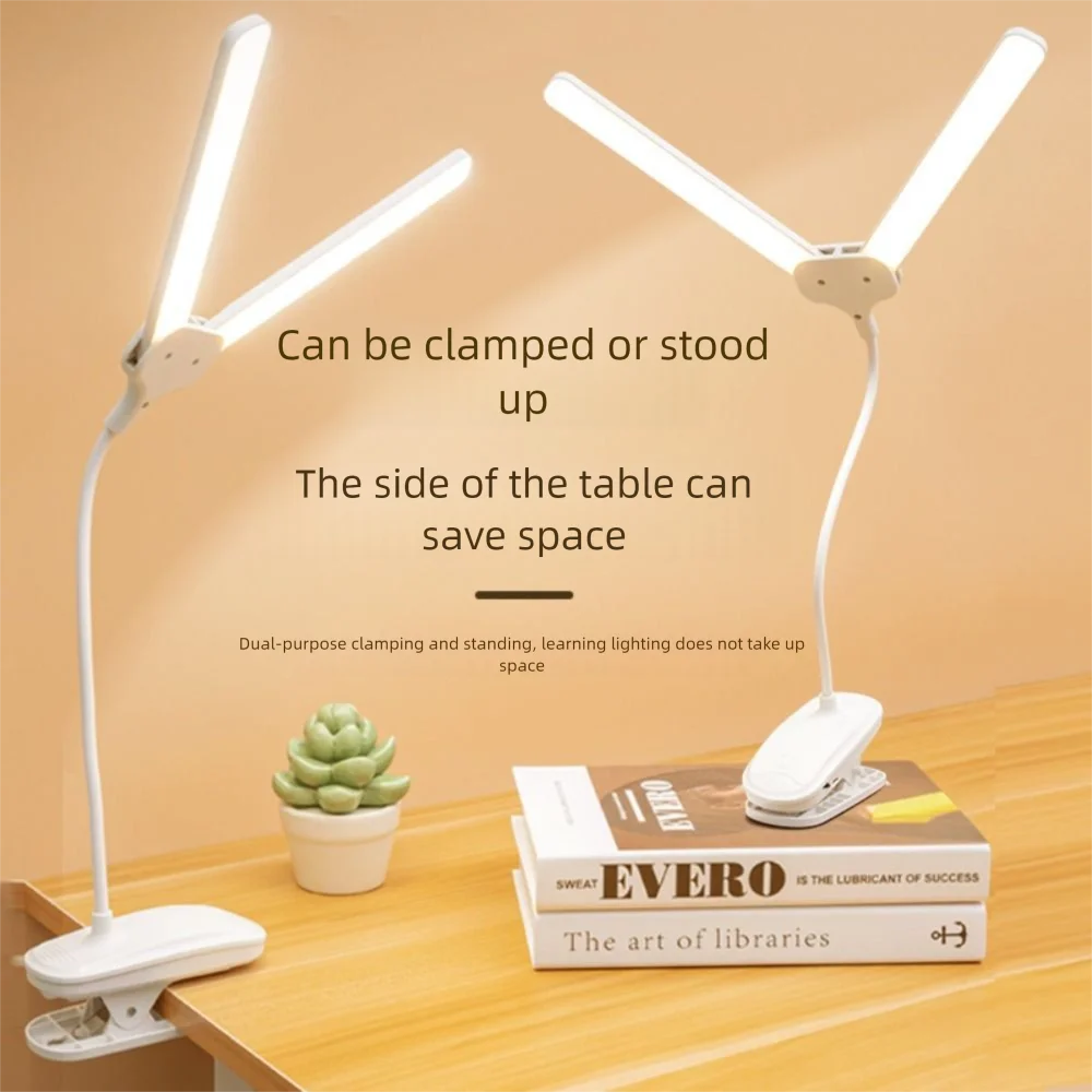 3 Colors LED Clamp Double Head Desk Lamp Touch Dimming Eye Protection Bedroom Table Lamp Energy-Efficient Flexible
3 Colors LED Clamp Double Head Desk Lamp Touch Dimming Eye Protection Bedroom Table Lamp Energy-Efficient Flexible