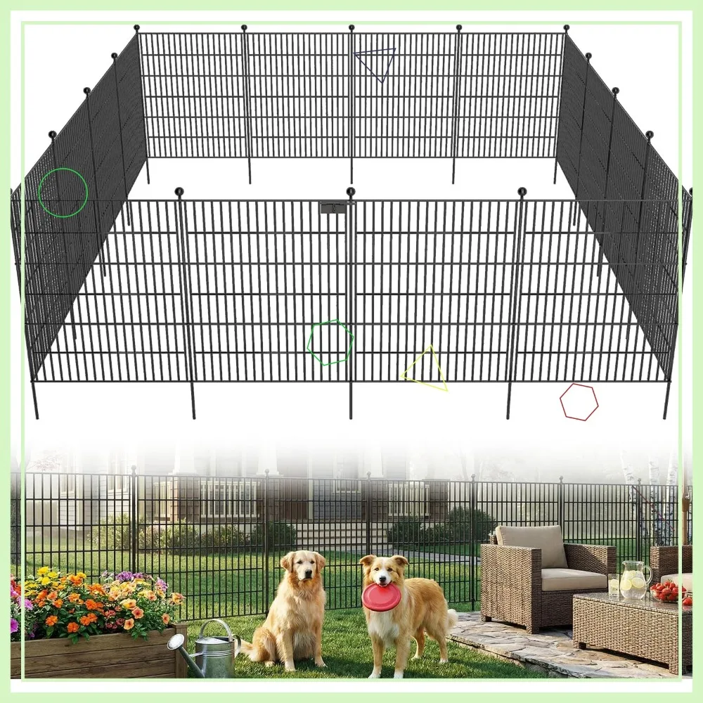 10-Panel No Dig Garden Fence with Gate, 32in H x 24.2ft L, Rustproof Metal Animal Barrier for Dogs & Rabbits
10-Panel No Dig Garden Fence with Gate, 32in H x 24.2ft L, Rustproof Metal Animal Barrier for Dogs & Rabbits