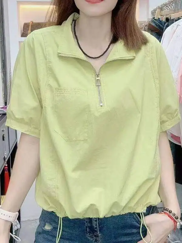 High-End Artistic Style Women's Summer Fashion Design Commute Slimming Short Sleeve Shirt Large Size Loose Fit Breathable Ski...
High-End Artistic Style Women's Summer Fashion Design Commute Slimming Short Sleeve Shirt Large Size Loose Fit Breathable Ski...