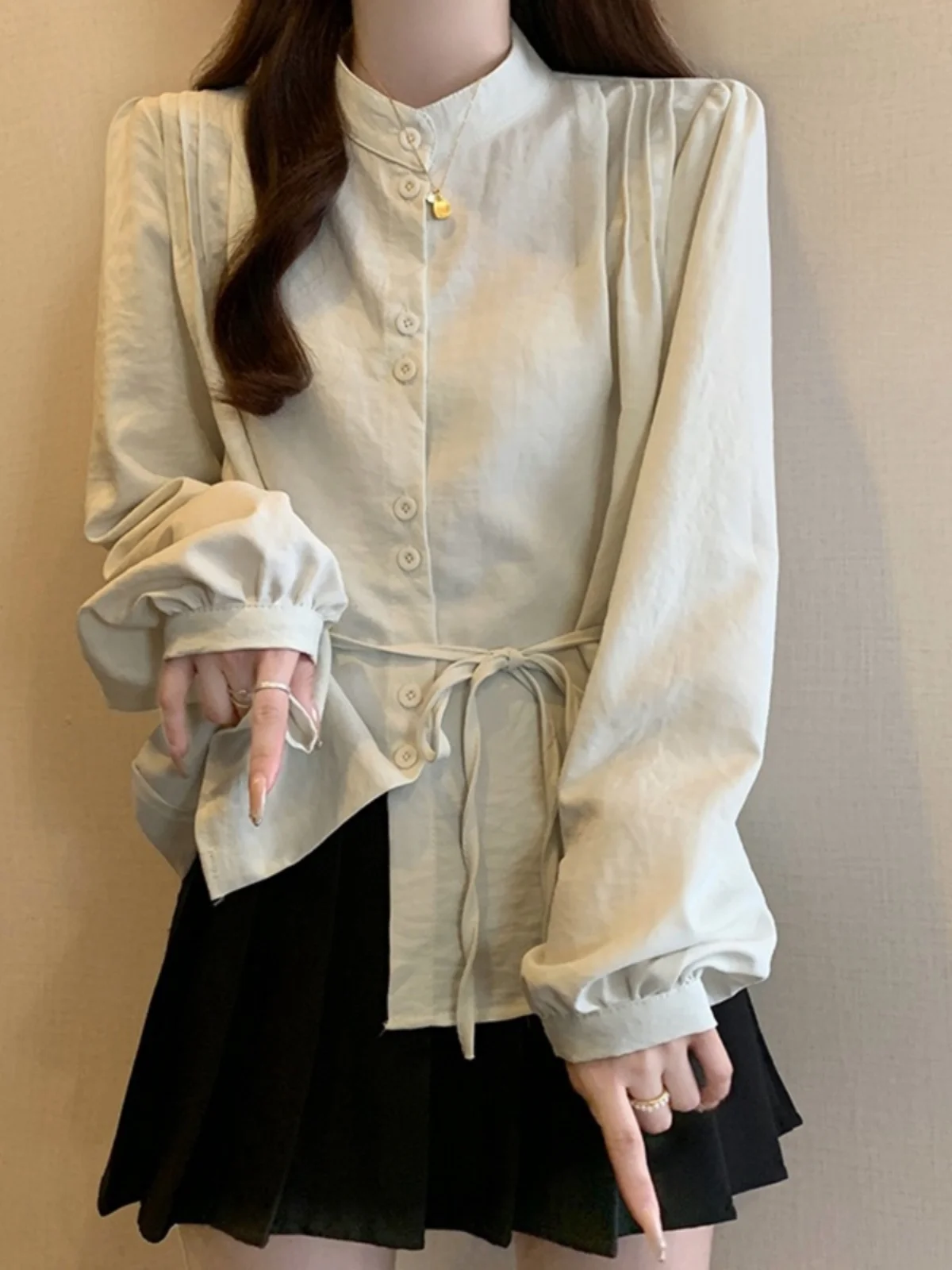 Slimming Short Shirt Women's Casual Style Long Sleeve Base Layer Shirt Waist Cinched Belted Spring Autumn plus Size Slim Fit
Slimming Short Shirt Women's Casual Style Long Sleeve Base Layer Shirt Waist Cinched Belted Spring Autumn plus Size Slim Fit