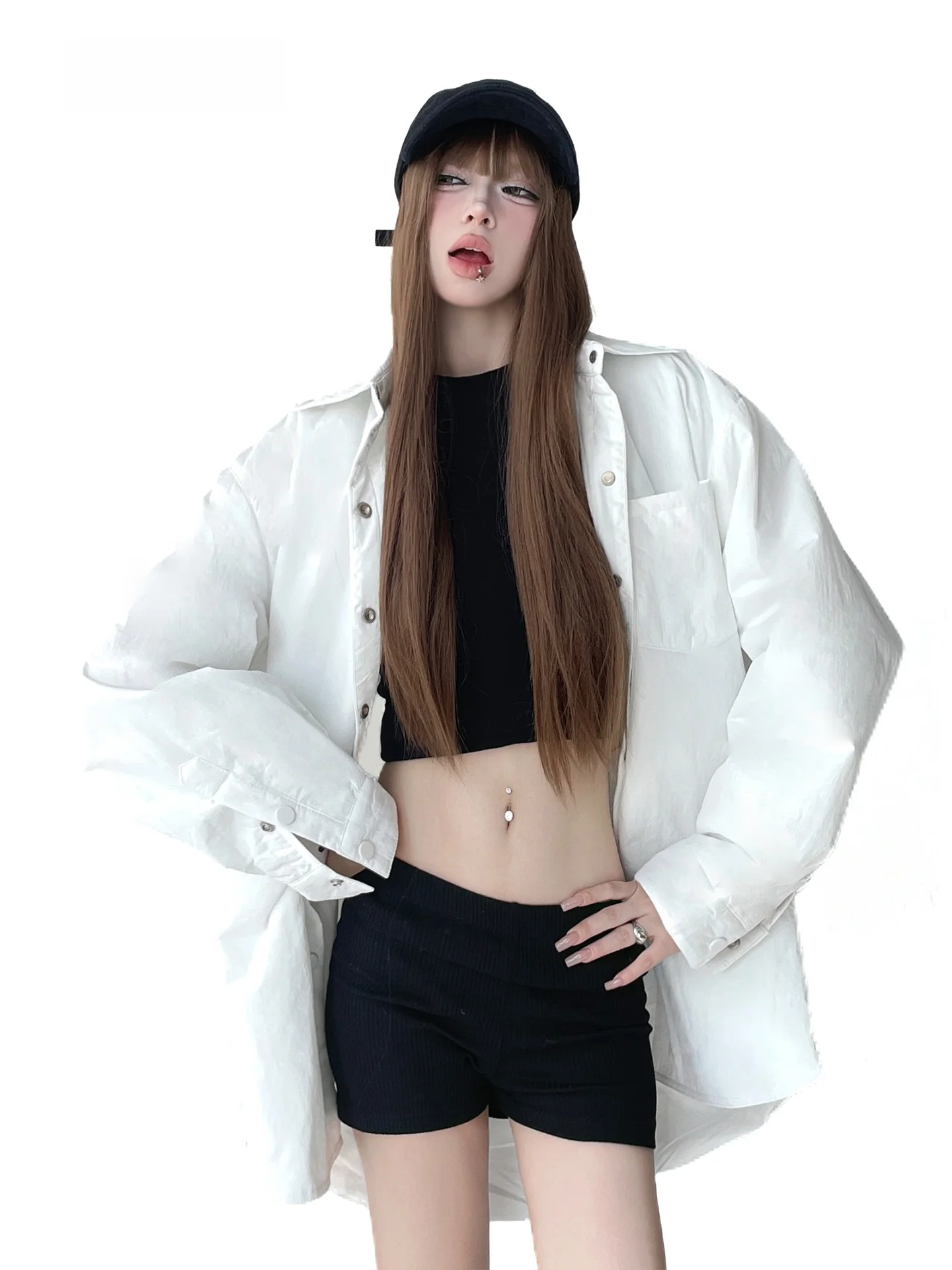 White Oversize Cotton irt Women's 2026 Autumn Winter New Sle Premium Feeling Super Brightening Loose Fit Nylon Fabric
White Oversize Cotton irt Women's 2026 Autumn Winter New Sle Premium Feeling Super Brightening Loose Fit Nylon Fabric