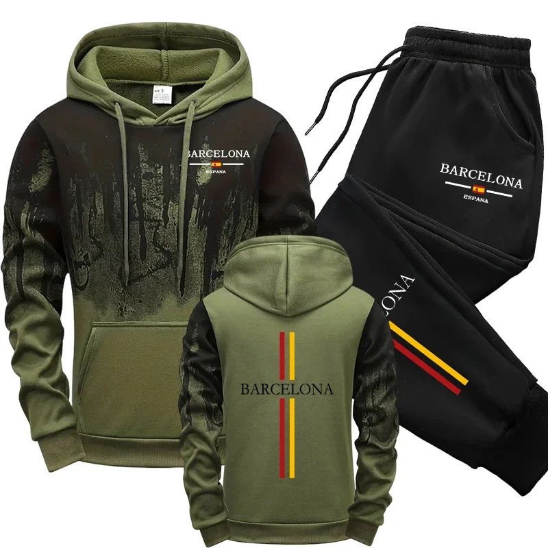 A 2-piece set of outdoor fitness and warmth clothing for men in autumn and winter, featuring a hooded sweatshirt and sweatpants
A 2-piece set of outdoor fitness and warmth clothing for men in autumn and winter, featuring a hooded sweatshirt and sweatpants