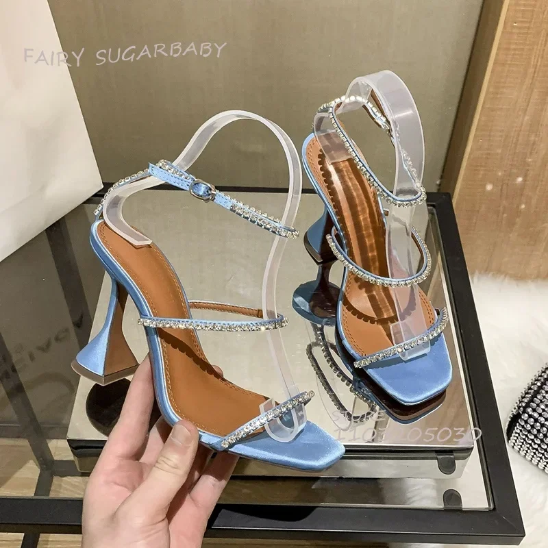 Black suede wine glass heel open jeweled strap sandals woman sexy hollow square crystal buckle dress girl colorful glossy shoes
Black suede wine glass heel open jeweled strap sandals woman sexy hollow square crystal buckle dress girl colorful glossy shoes