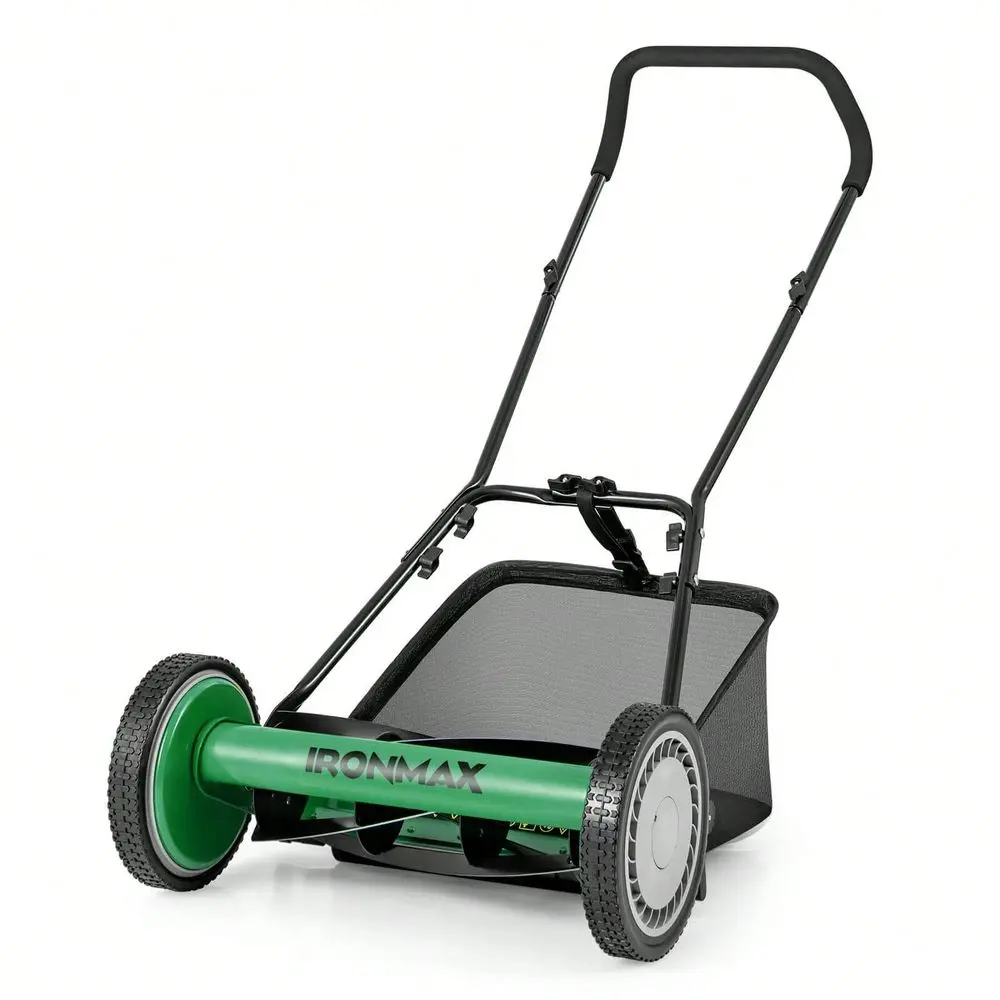 16 Push Lawn Mower With 5Blade 6.9 Gallon Removable Grass Catcher For Garden
16 Push Lawn Mower With 5Blade 6.9 Gallon Removable Grass Catcher For Garden