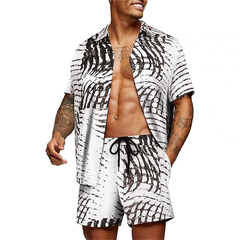 Fashionable Floral Print Short-Sleeved Hawaiian Shirt 2 Piece Set Summer Versatile Top Shirt And Drawstring Shorts Set
Fashionable Floral Print Short-Sleeved Hawaiian Shirt 2 Piece Set Summer Versatile Top Shirt And Drawstring Shorts Set