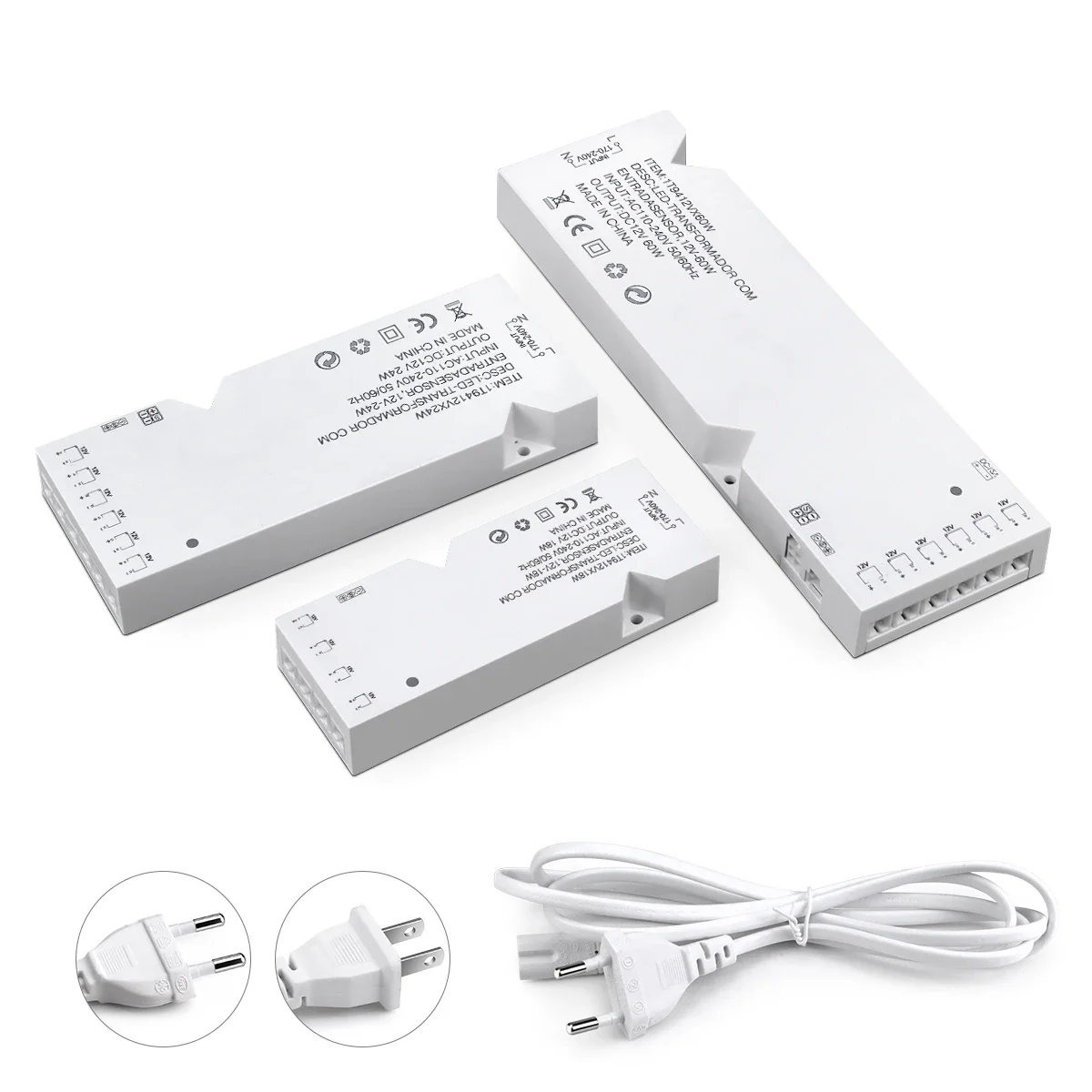 LED Driver for Cabinet Lamp Strip 18W/24W/36W/60W/100W AC110-250 to DC12V Lighting Transformer Power Adapter 4/6/10x Dupont Port
LED Driver for Cabinet Lamp Strip 18W/24W/36W/60W/100W AC110-250 to DC12V Lighting Transformer Power Adapter 4/6/10x Dupont Port