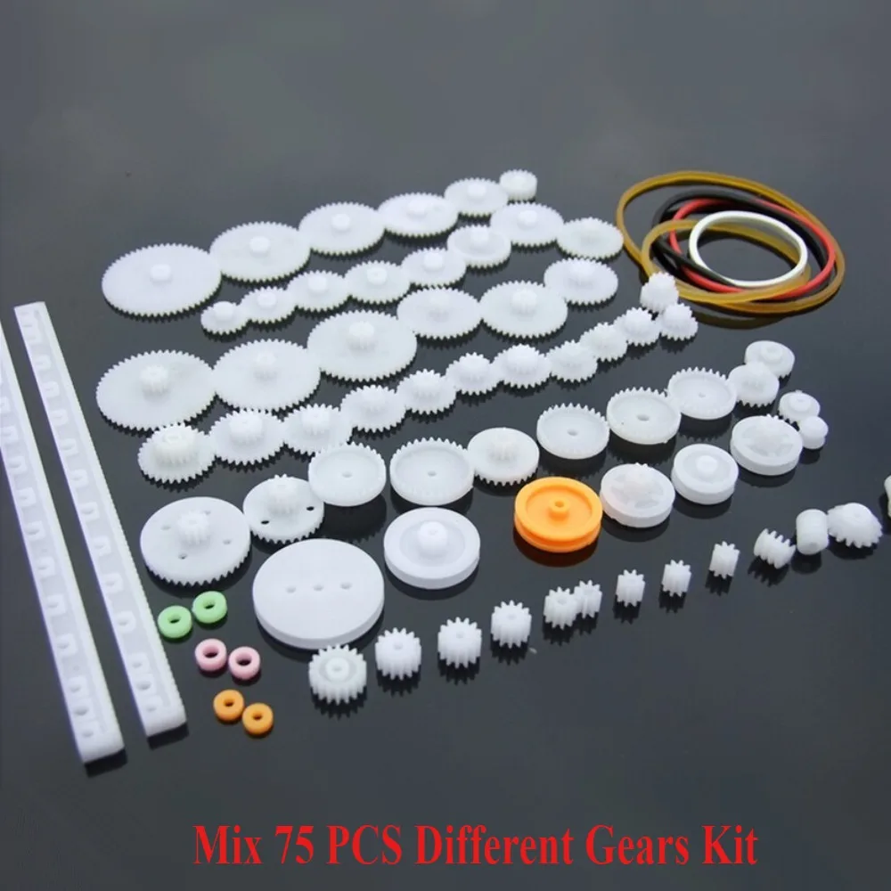 75 Pcs Plastic Gear Set, Spur Gears for DIY Robotics, STEM Projects, RC Car Model, Gearbox Assembly with Different Sizes, Tech M
75 Pcs Plastic Gear Set, Spur Gears for DIY Robotics, STEM Projects, RC Car Model, Gearbox Assembly with Different Sizes, Tech M