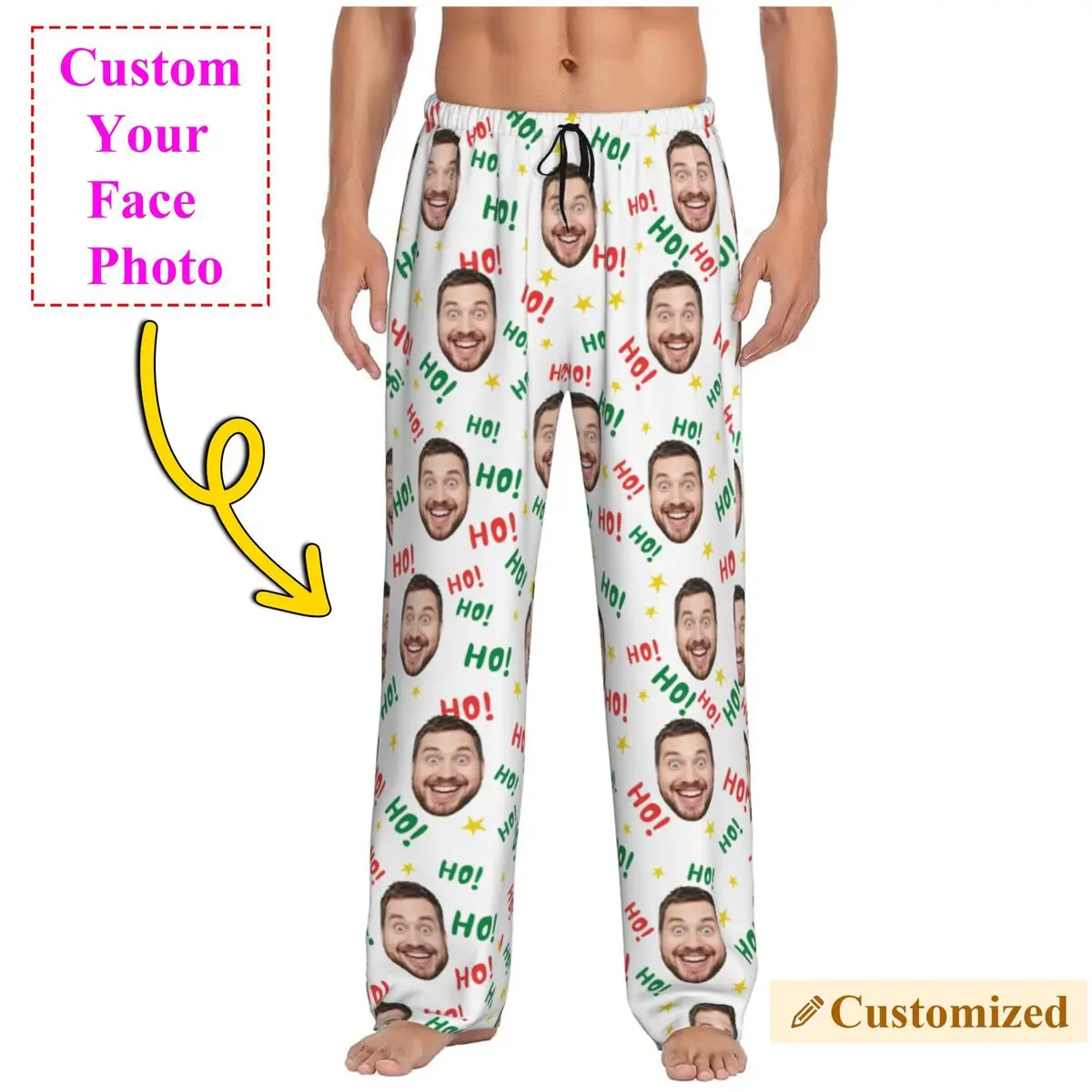 Christmas Face Photo Personalized Custom Pajama Pants Men's Sleep Sleepwear Bottoms with Pockets
Christmas Face Photo Personalized Custom Pajama Pants Men's Sleep Sleepwear Bottoms with Pockets