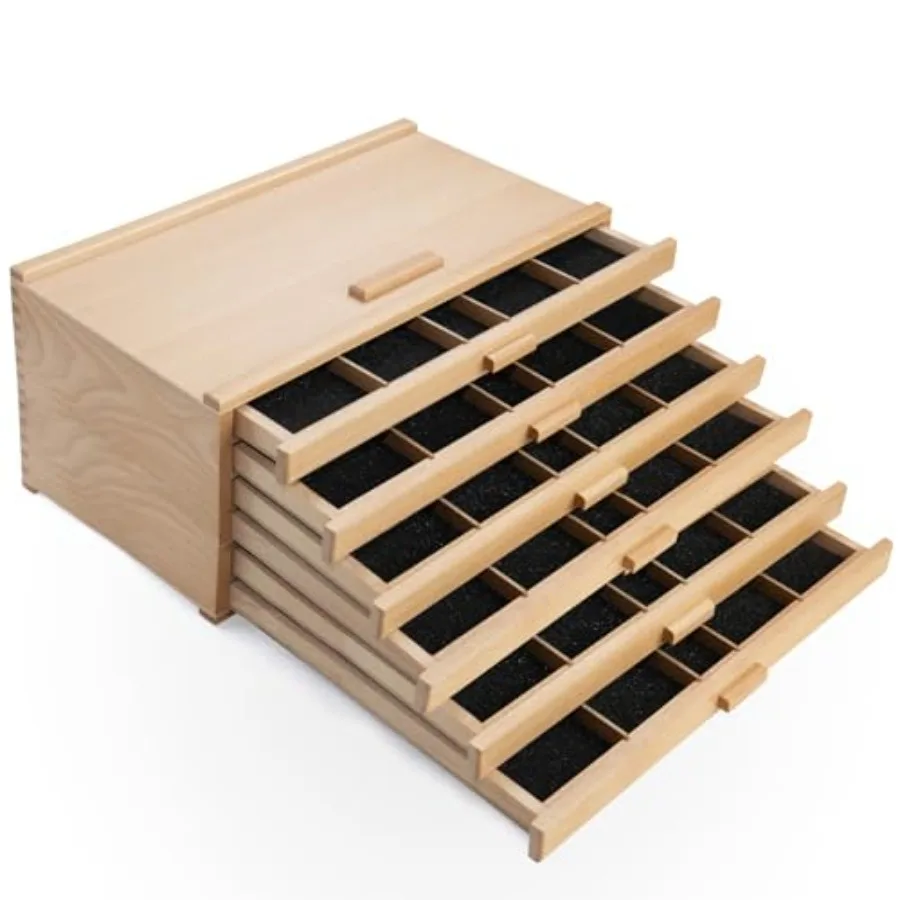 Wooden Pastel Storage Box Artist Supply Storage Box With 6 Removable Drawer Portable Organizer Box for Pencils Markers Brushes
Wooden Pastel Storage Box Artist Supply Storage Box With 6 Removable Drawer Portable Organizer Box for Pencils Markers Brushes