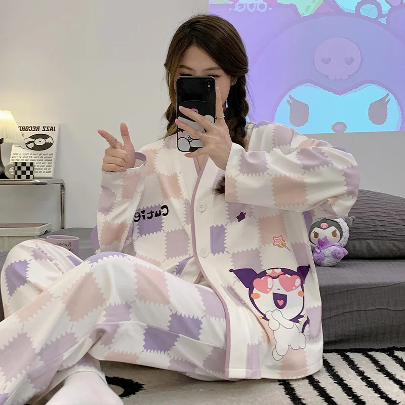 Пижама женская в клетку, с длинным рукавом, на осень
Пижама женская в клетку, с длинным рукавом, на осень