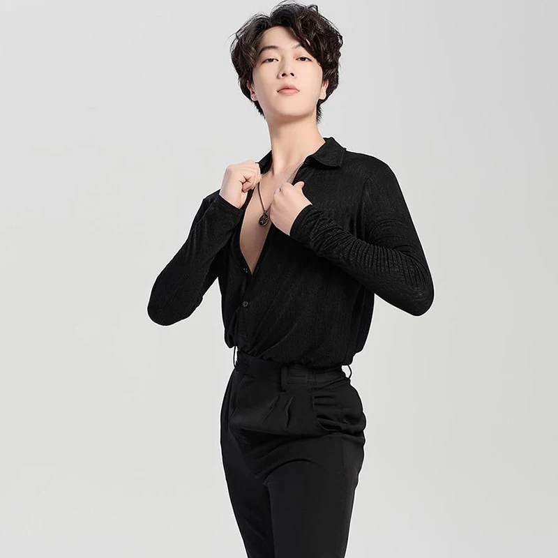 Черная рубашка для латинских танцев, мужская стандартная тренировочная одежда для бальных танцев, топы с длинными рукавами для взрослых, костюмы для выступлений танго самбы VBH1997
Черная рубашка для латинских танцев, мужская стандартная тренировочная одежда для бальных танцев, топы с длинными рукавами для взрослых, костюмы для выступлений танго самбы VBH1997