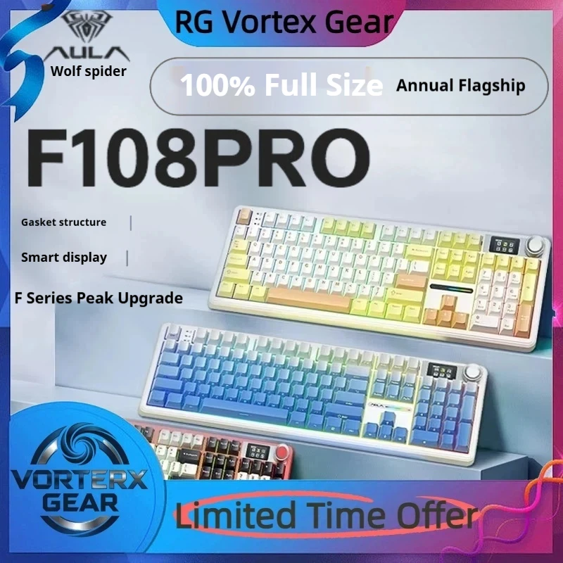 Vortex Gear Wolf Spider F108 Keyboard Customized Wireless Bluetooth Three Modes Hot Swappable Side Engraved Office Game Keyboard
Vortex Gear Wolf Spider F108 Keyboard Customized Wireless Bluetooth Three Modes Hot Swappable Side Engraved Office Game Keyboard