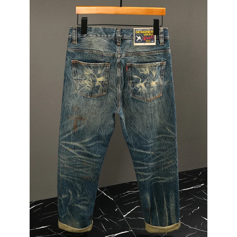 2025 autumn and winter thick, high-end retro jeans men in yellow mud color with cracked print straight leg loose pants
2025 autumn and winter thick, high-end retro jeans men in yellow mud color with cracked print straight leg loose pants