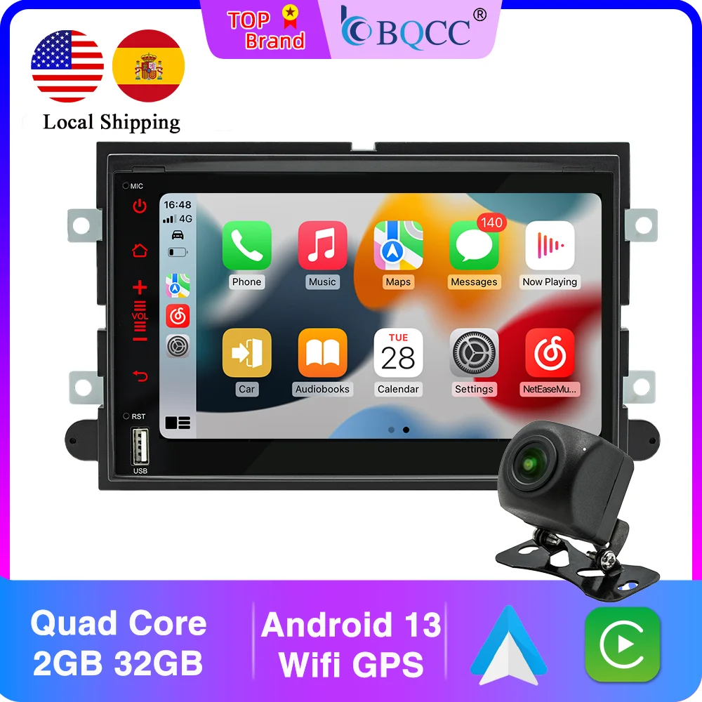 BQCC 7 Inch Android 13 RAM ROM 2GB 32GB Mirrorlink WIFI GPS RDS 16EQ ASP for Ford 500 F150 Explorer Edge Escape Sport Lincoln
BQCC 7 Inch Android 13 RAM ROM 2GB 32GB Mirrorlink WIFI GPS RDS 16EQ ASP for Ford 500 F150 Explorer Edge Escape Sport Lincoln