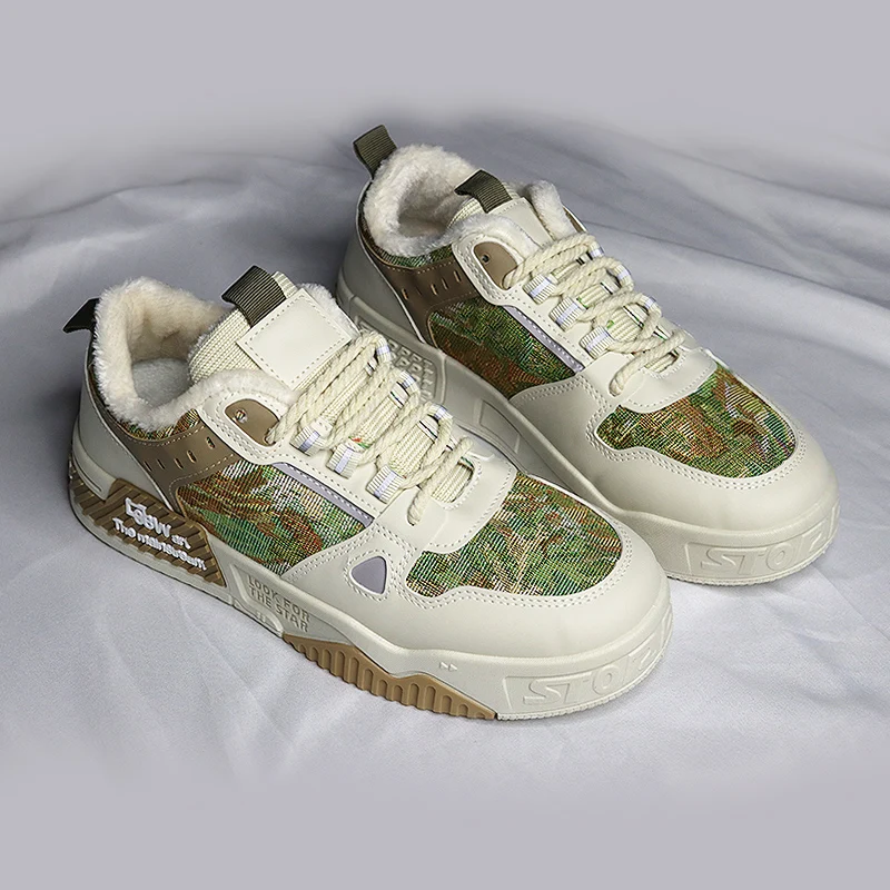 Men's Winter Warm Fleece Lined Casual Sports Shoes New Hot Sale Of The Season Low Top Fashionable Board Shoes Wear Resistant
Men's Winter Warm Fleece Lined Casual Sports Shoes New Hot Sale Of The Season Low Top Fashionable Board Shoes Wear Resistant