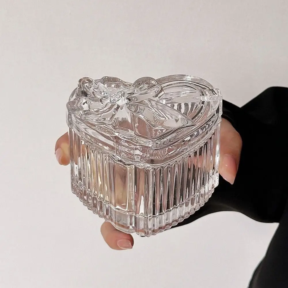 3Pcs Transparent Crystal Glass Jewelry Storage Box Exquisite Heart-Shaped Ring Earrings Gift Boxes with Lid Decorative
3Pcs Transparent Crystal Glass Jewelry Storage Box Exquisite Heart-Shaped Ring Earrings Gift Boxes with Lid Decorative