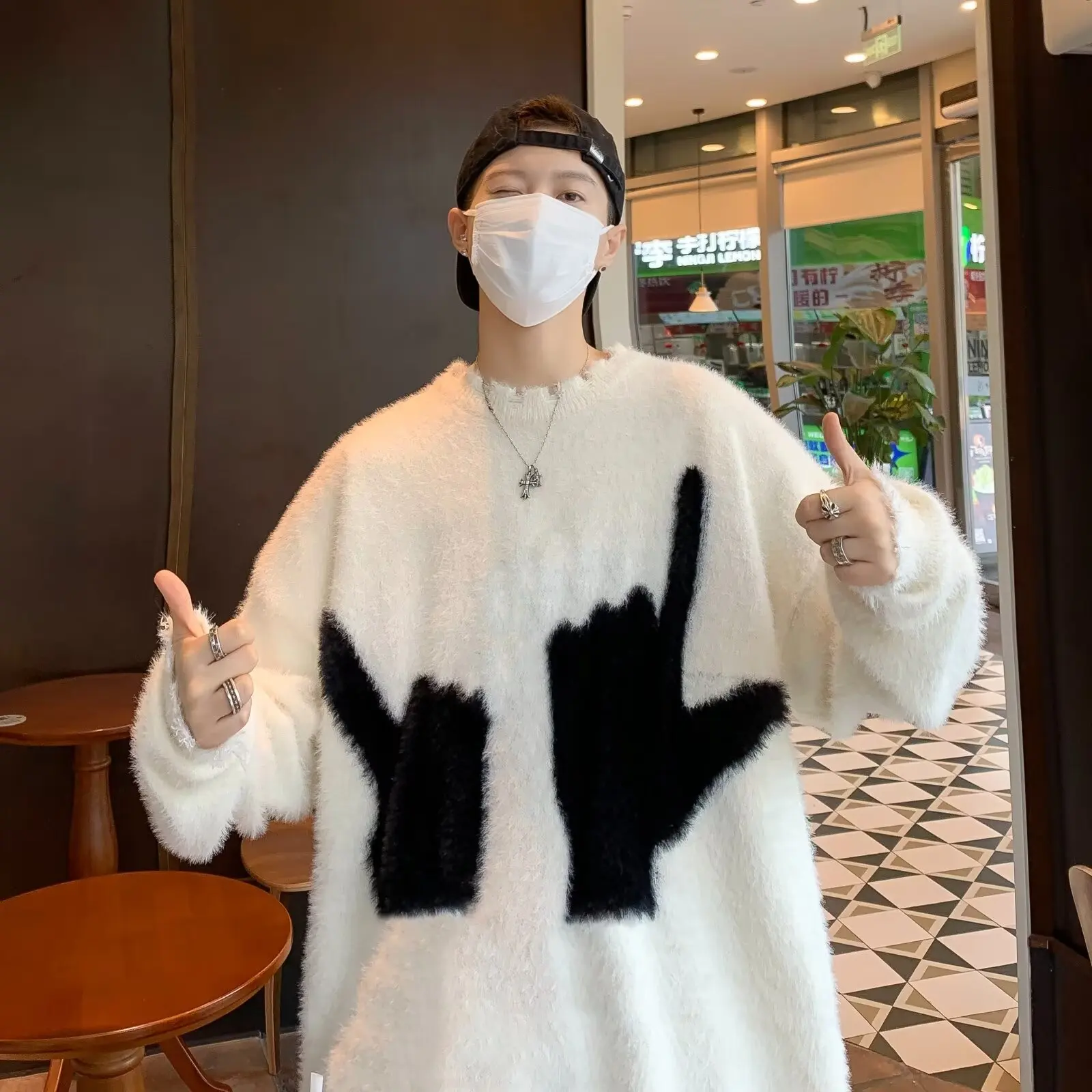 Casual sweater Harajuku popular lazy trendy temperament versatile new fashion simple white sweater
Casual sweater Harajuku popular lazy trendy temperament versatile new fashion simple white sweater