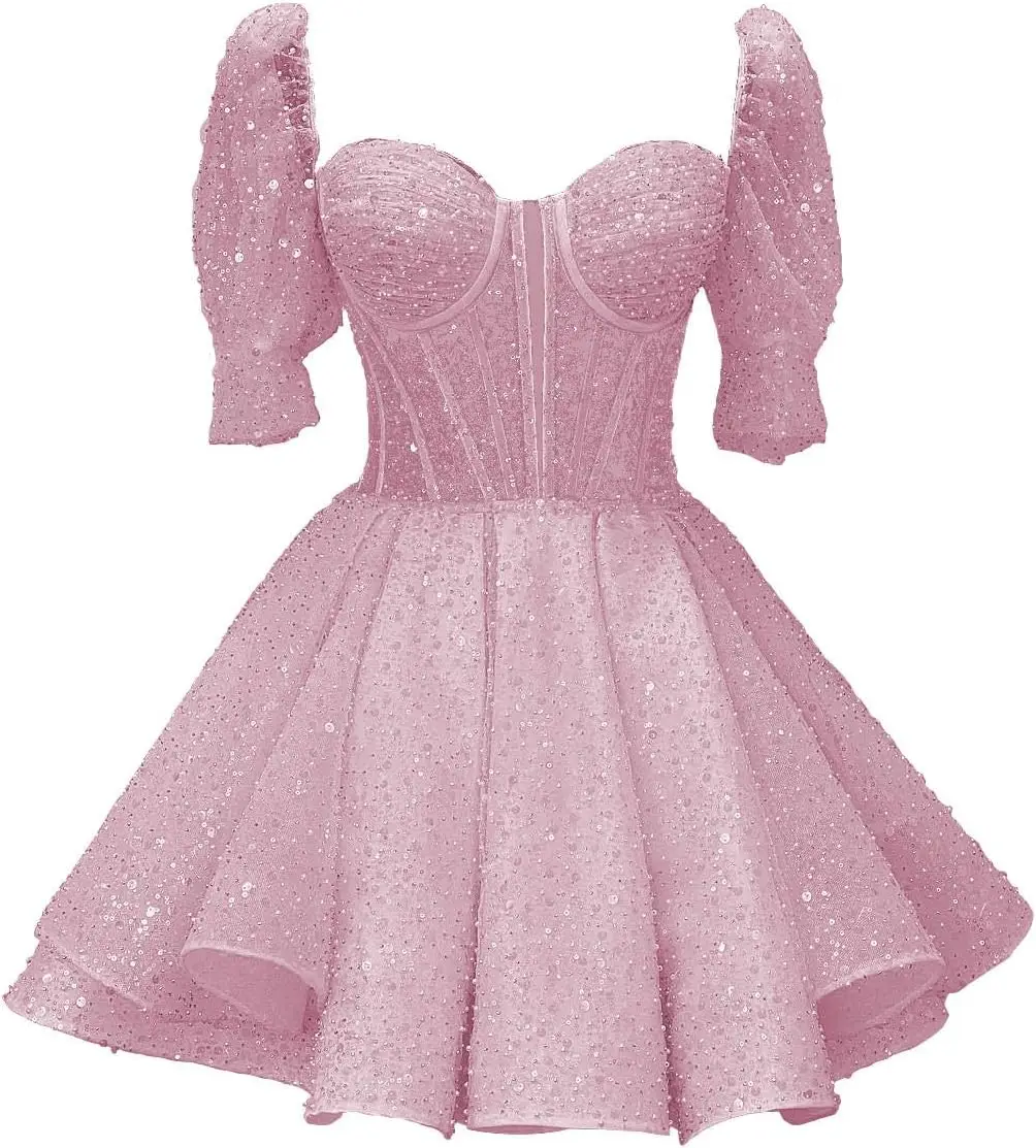 Sparkly Sequin Ball Gowns for Teens Formal Evening Gowns Beaded Corset Homecoming Dresses Short 2026 Graduation Dress
Sparkly Sequin Ball Gowns for Teens Formal Evening Gowns Beaded Corset Homecoming Dresses Short 2026 Graduation Dress