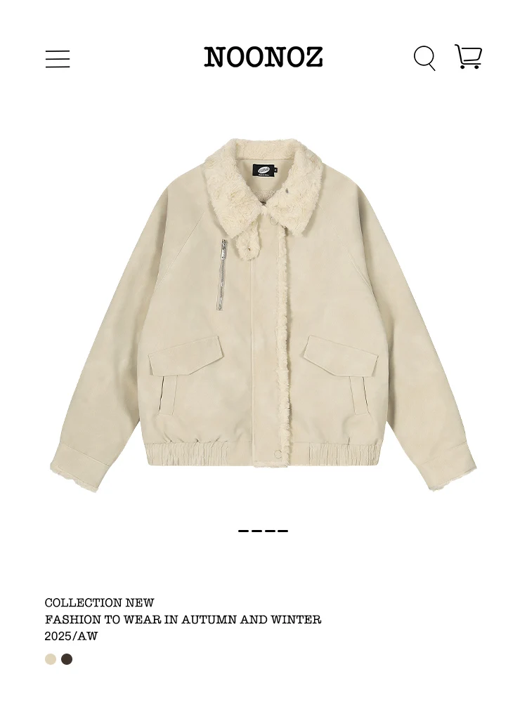 NOONOZ Men's Fce Lined PU Leather Jaet American Sle Retro Warm Cotton Workwear Coat Neutral Sle Winter Faion
NOONOZ Men's Fce Lined PU Leather Jaet American Sle Retro Warm Cotton Workwear Coat Neutral Sle Winter Faion