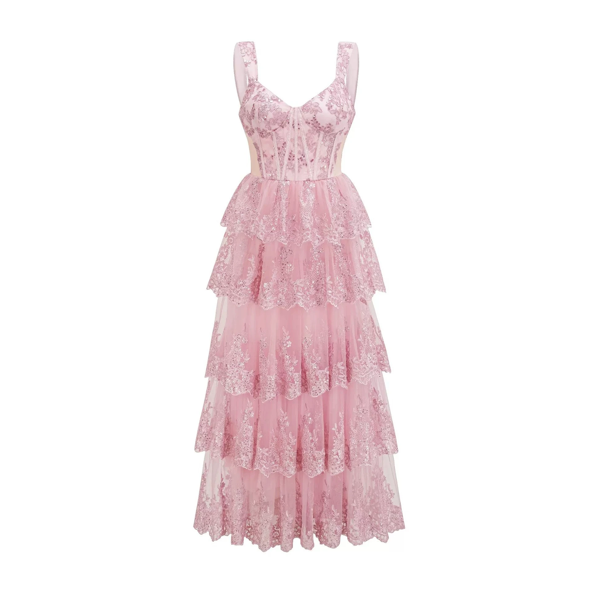 Slimming suspender skirt with V-neck and sleeveless cake skirt for evening party and birthday party-GZXX473
Slimming suspender skirt with V-neck and sleeveless cake skirt for evening party and birthday party-GZXX473