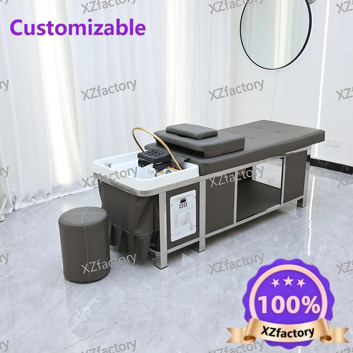 Stainless Steel Head Shampoo Bed for Barbershops, Hair Salons and Beauty Salons with Water Circulation and Fumigation Function
Stainless Steel Head Shampoo Bed for Barbershops, Hair Salons and Beauty Salons with Water Circulation and Fumigation Function
