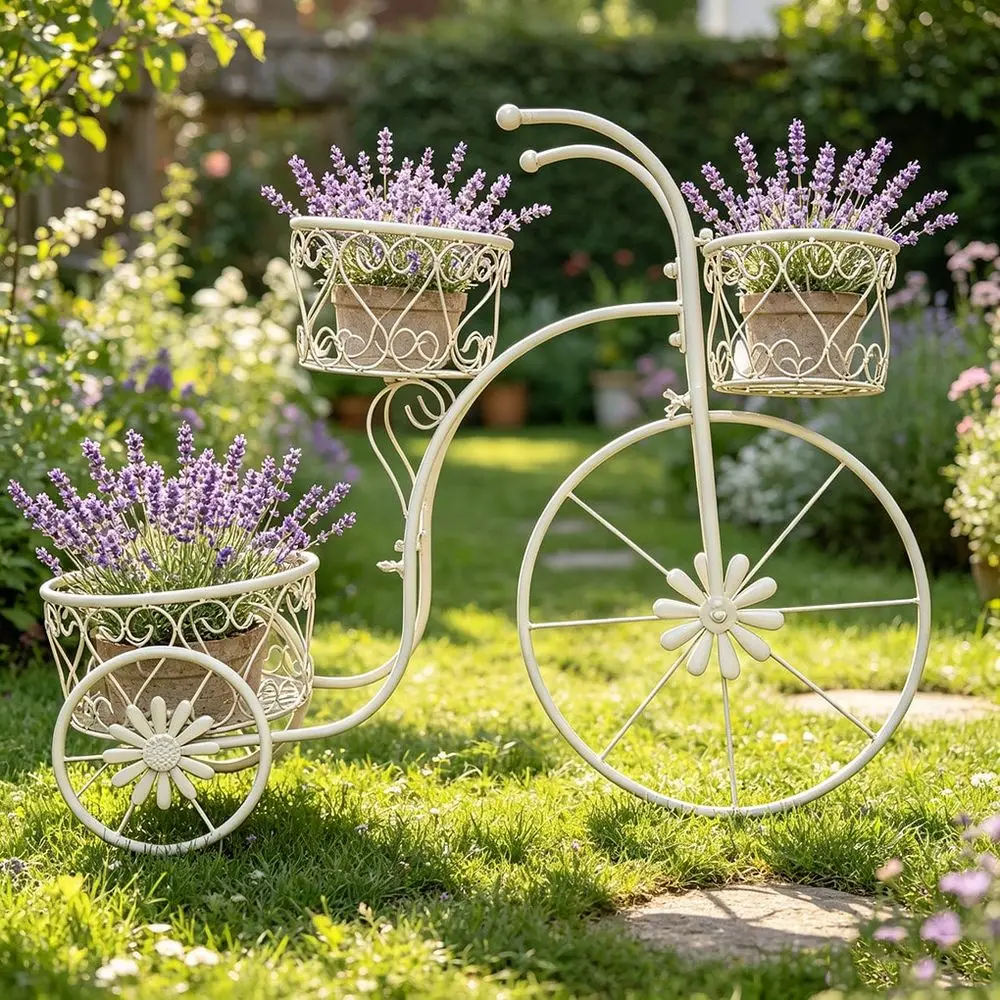 Bicycle Plant Stand, 3Tier Rustic Metal Tricycle Planter, Hollow Wrought Iron Structure With Detachable Design, Suitable For In
Bicycle Plant Stand, 3Tier Rustic Metal Tricycle Planter, Hollow Wrought Iron Structure With Detachable Design, Suitable For In