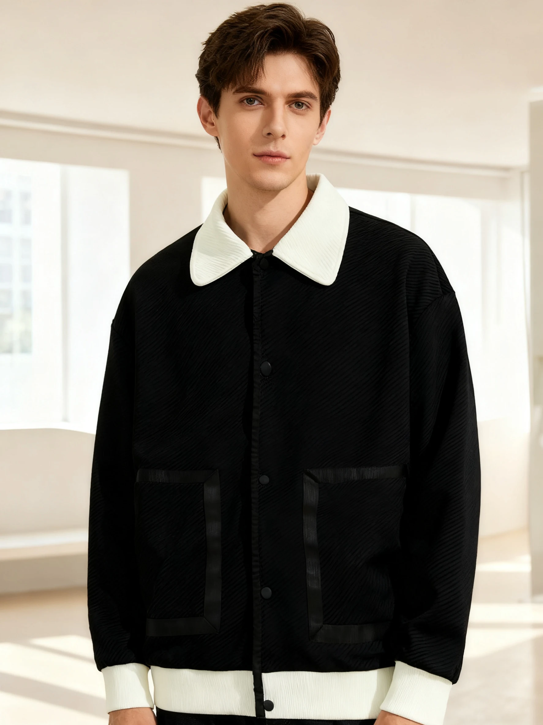 Men's Casual Sports Jacket with Stand-Up Collar
Men's Casual Sports Jacket with Stand-Up Collar