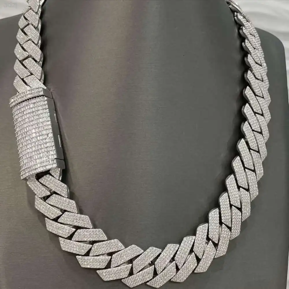Ювелирные изделия Iced Out, стерлинговое серебро 925 пробы, багетная застежка, хип-хоп, 20 мм, кубинская цепочка с муассанитом
Ювелирные изделия Iced Out, стерлинговое серебро 925 пробы, багетная застежка, хип-хоп, 20 мм, кубинская цепочка с муассанитом
