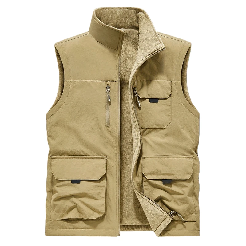 Men Outerwear Quality Utility Vest Sleeveless Thickened Vest Men's Outdoor Fleece Vest with Multiple Pockets Casual Workwear
Men Outerwear Quality Utility Vest Sleeveless Thickened Vest Men's Outdoor Fleece Vest with Multiple Pockets Casual Workwear