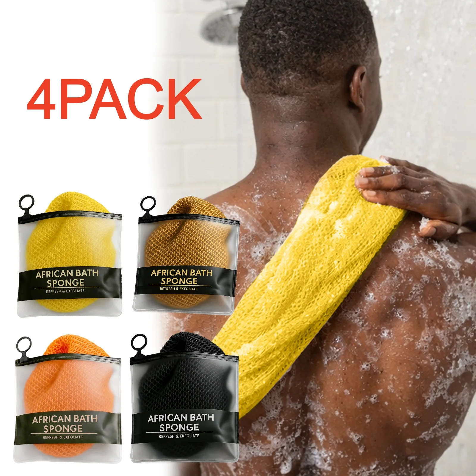 African Net Sponge Authentic-4 Packs African Exfoliating Net Sponge,Bath Shower Back Scrubber for Daily use, Body Exfoliator
African Net Sponge Authentic-4 Packs African Exfoliating Net Sponge,Bath Shower Back Scrubber for Daily use, Body Exfoliator
