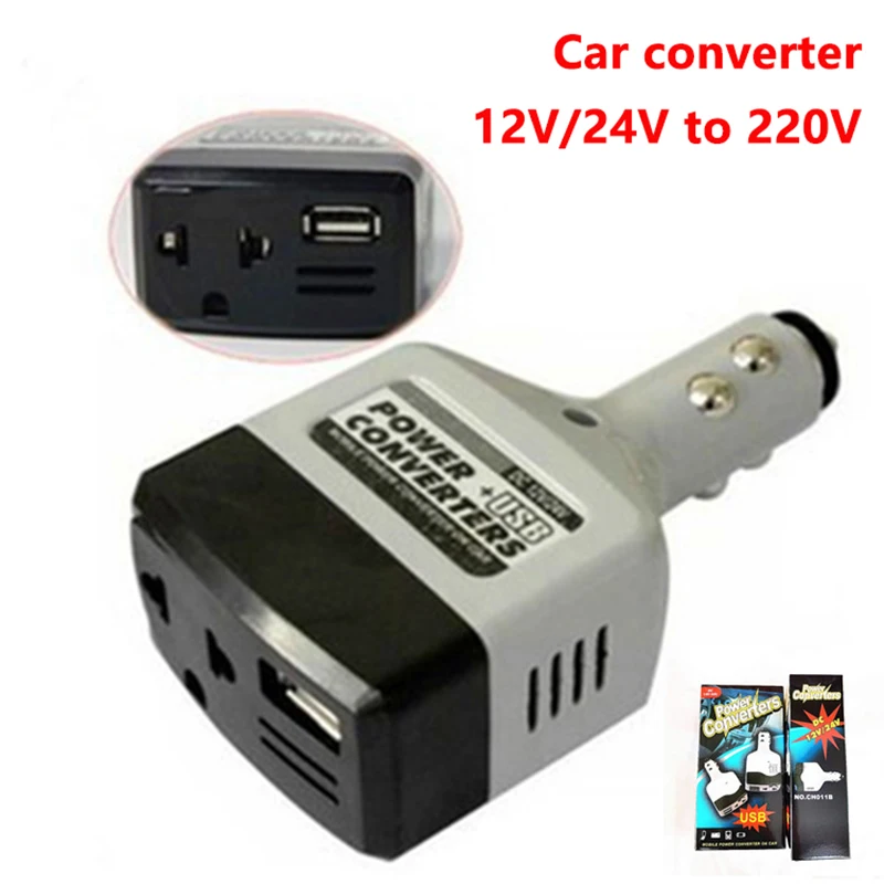 12V/ 24V DC To 220V Car Power Voltage USB Adapter Inverter For Truck Vehicles ABS Retardant Plastic Car Accessories
12V/ 24V DC To 220V Car Power Voltage USB Adapter Inverter For Truck Vehicles ABS Retardant Plastic Car Accessories