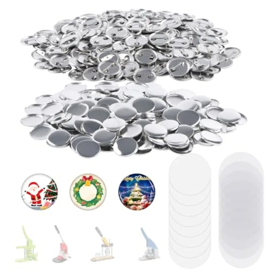 500 Sets Blank Metal Button Making Supplies Badge Parts, 32mm/1.25 inch Round Metal Button Kit for Button Maker Machine, Includ
500 Sets Blank Metal Button Making Supplies Badge Parts, 32mm/1.25 inch Round Metal Button Kit for Button Maker Machine, Includ