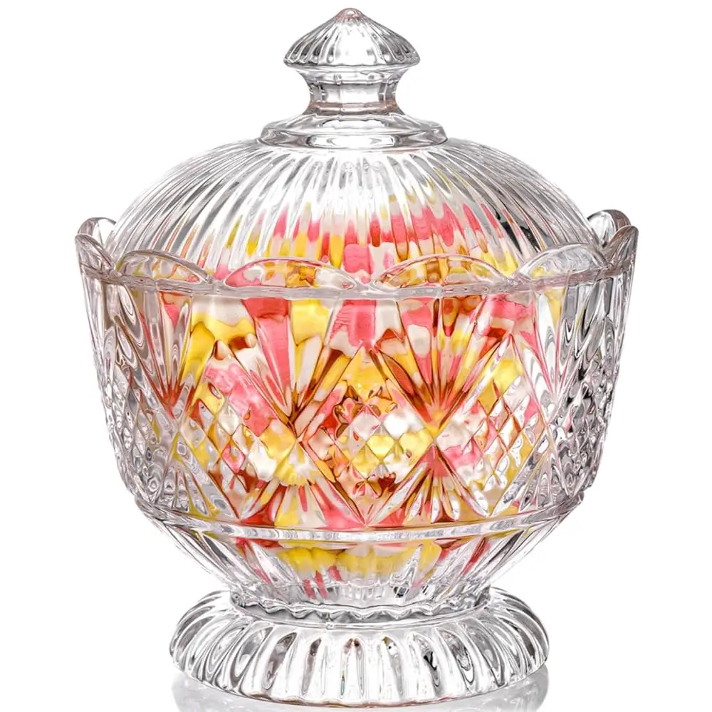 Glass Candy Dish With Lid, 40 Oz Large Clear Covered Cookie Bowl, Decorative Emed Food Storage Container For Candy Buffet,
Glass Candy Dish With Lid, 40 Oz Large Clear Covered Cookie Bowl, Decorative Emed Food Storage Container For Candy Buffet,