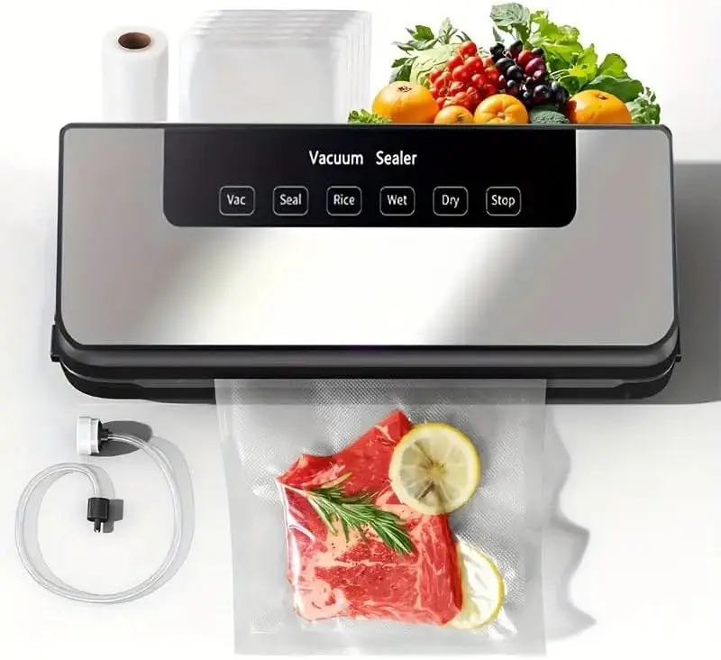 Vacuum Sealer Machine with 30 Seal Bags, 5 Dry & Wet Modes Food Saver, Strong Suction, Smart Digital Countdown Timer, BPA-Free
Vacuum Sealer Machine with 30 Seal Bags, 5 Dry & Wet Modes Food Saver, Strong Suction, Smart Digital Countdown Timer, BPA-Free