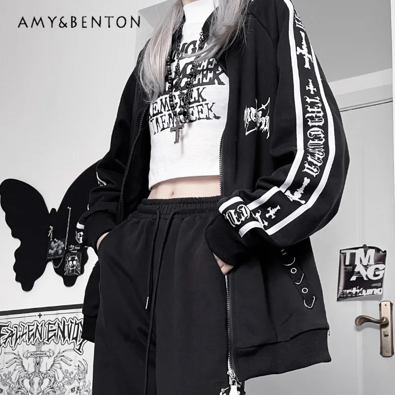 Gothic Print Subculture Dark Loose Sports Sweater Set Street Punk Style Oversized Top Pants 2 Piece Sets Womens Outfits Spring
Gothic Print Subculture Dark Loose Sports Sweater Set Street Punk Style Oversized Top Pants 2 Piece Sets Womens Outfits Spring