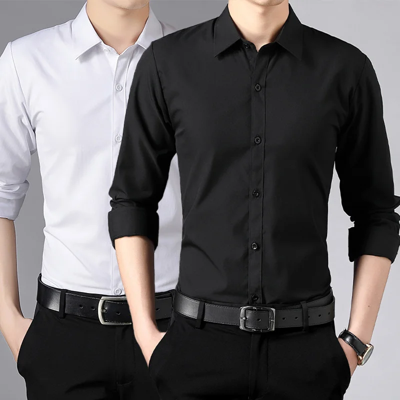 White Long Sleeve Business Shirt Men's Spring Summer Thin Black Suit Style Professional Workwear Slim Fit Iron Free PU Leather
White Long Sleeve Business Shirt Men's Spring Summer Thin Black Suit Style Professional Workwear Slim Fit Iron Free PU Leather