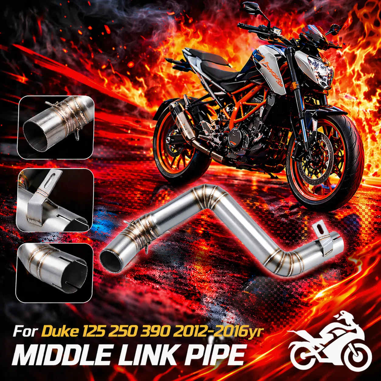 For 125 250 390 (2012-2016) Exhaust Pipe Muffler Middle Link Adapter Stainless Steel
For 125 250 390 (2012-2016) Exhaust Pipe Muffler Middle Link Adapter Stainless Steel