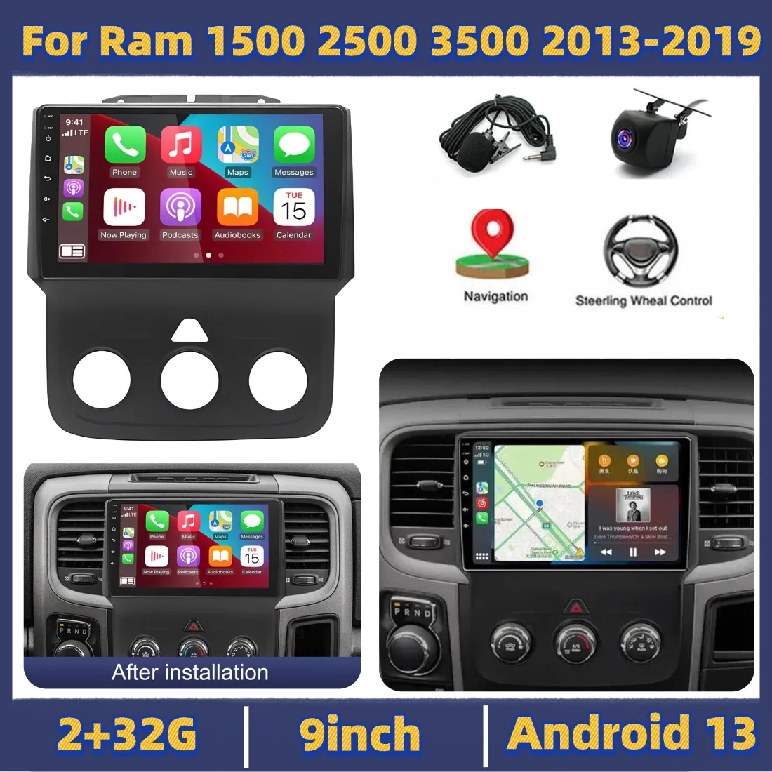 9-дюймовый автомобильный радиоприемник с экраном 2+32 ГБ для Ram 1500 2500 3500 2013-2019, поддержка CarPlay, Android Auto, стереосистема, Android 13, GPS-навигация, головное устройство
9-дюймовый автомобильный радиоприемник с экраном 2+32 ГБ для Ram 1500 2500 3500 2013-2019, поддержка CarPlay, Android Auto, стереосистема, Android 13, GPS-навигация, головное устройство